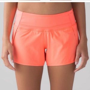 Lululemon speed up short 4 in- pop orange